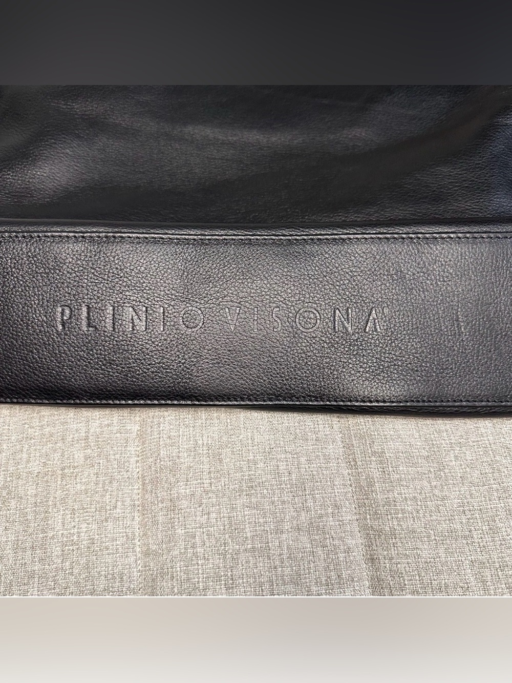 VTG Plinio Visona Italy Reversible Designer Black Leather Animal Print Purse Bag - Picture 6 of 11